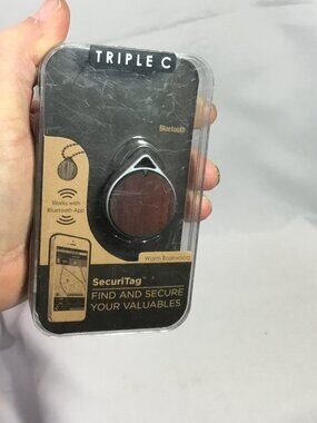 Triple C SecuriTag Bluetooth Proximity Alarm System Warm Rosewood Air Tag